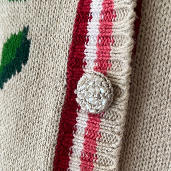 Storybook Knits Floral Embroidered Beaded Cardigan Sweater Women’s M Cottagecore - Picture 9 of 17